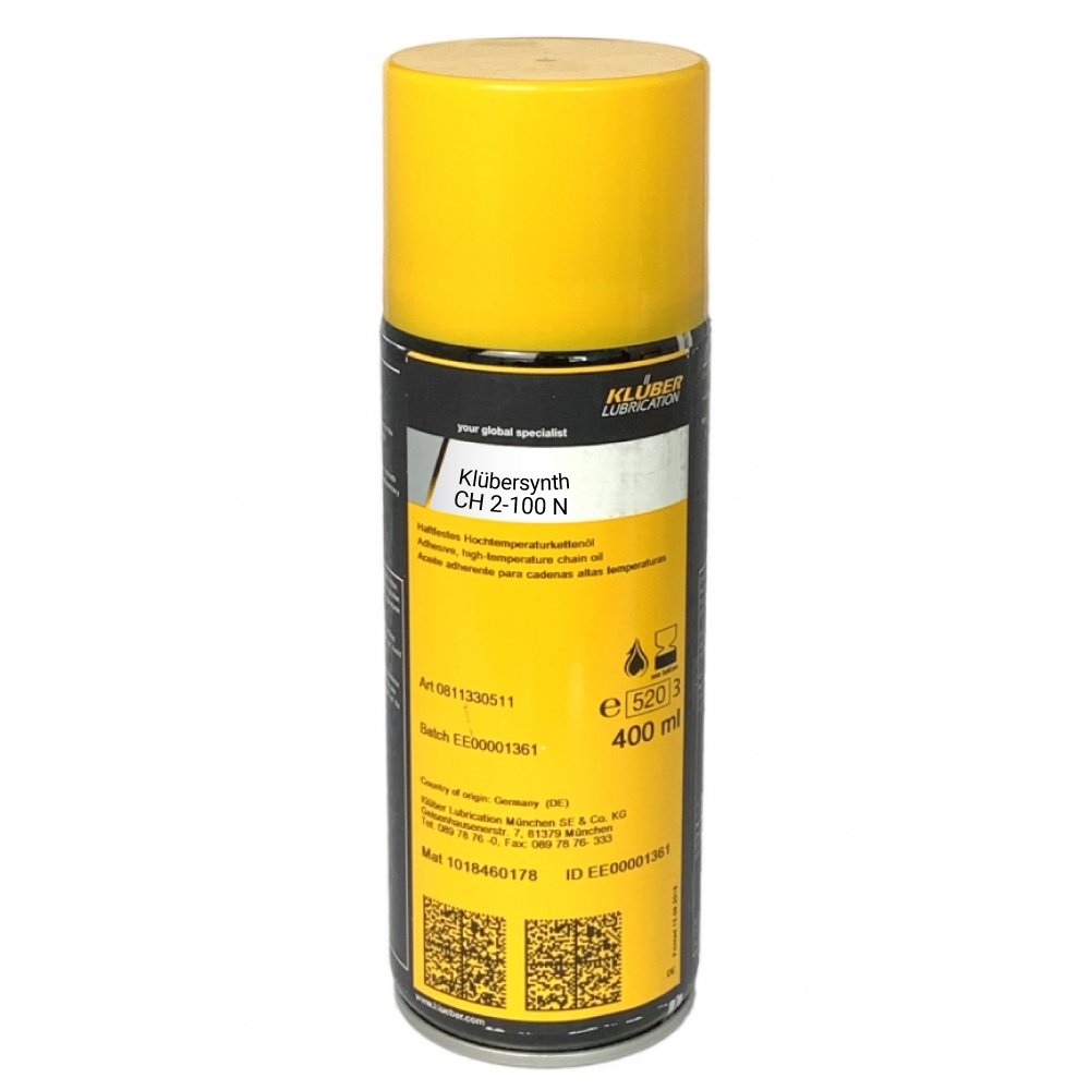 pics/Kluber/Copyright EIS/spray/klubersynth-ch-2-100-n-high-temperature-chain-oil-400ml-spray-can-01.jpg